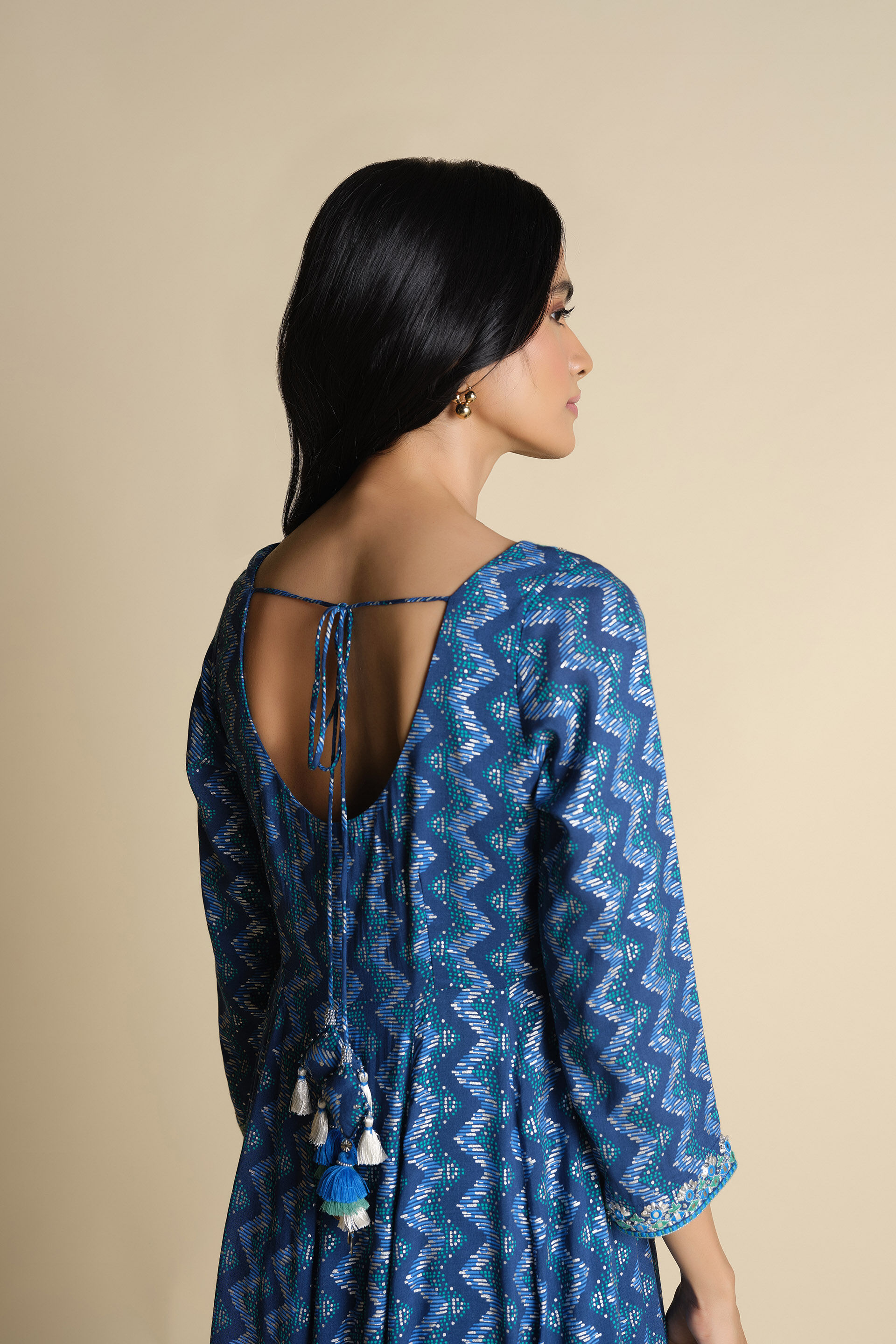 Asmani Adaa Anarkali Set, Blue, image 9